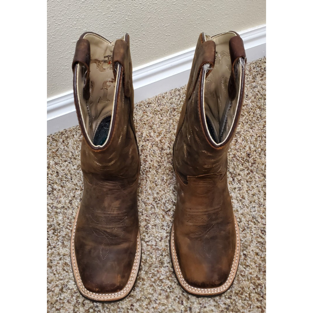Cody James Boys Size 2D Brown Leather Western Cowboy Boots Square Toe Youth - Picture 9 of 9